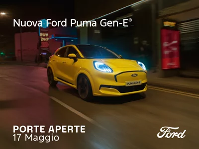 Scopri la Nuova Ford Puma Gen-E il 17 Maggio da Ford F1 a Pozzuoli