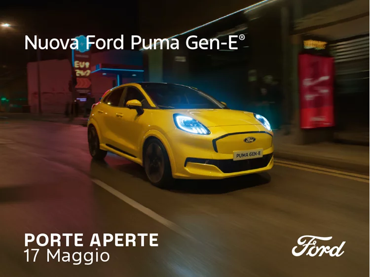 Scopri la Nuova Ford Puma Gen-E il 17 Maggio da Ford F1 a Pozzuoli
