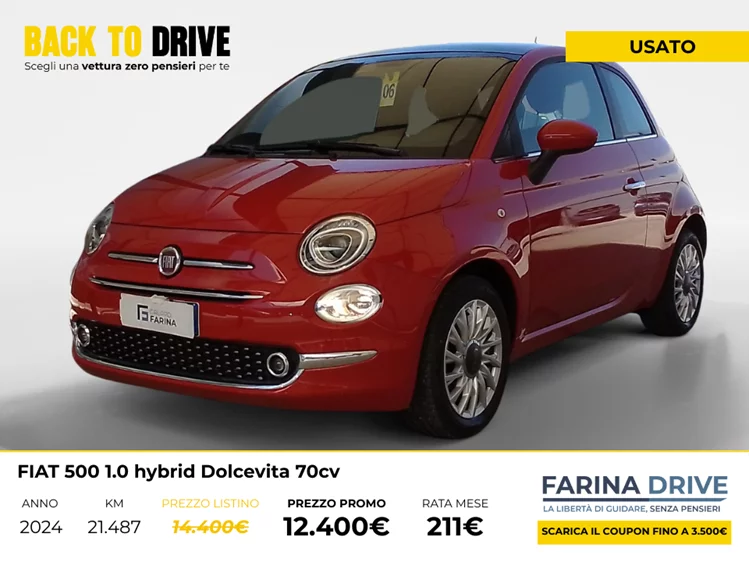 USATO - 500 1.0 hybrid Dolcevita 70cv