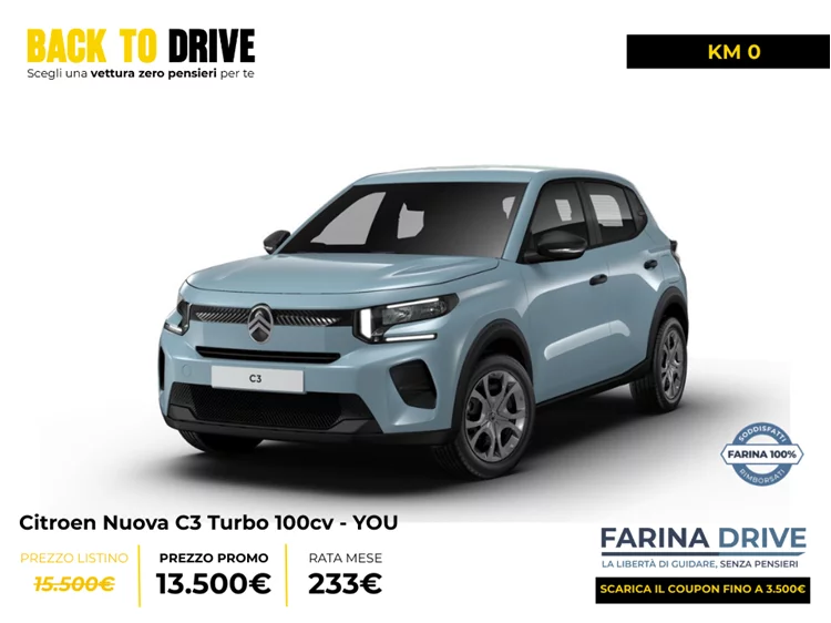 KM0 -  Nuova C3 Turbo 100cv - YOU