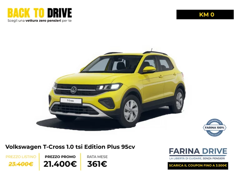 KM0 - Volkswagen T-Cross 1.0 tsi Edition Plus 95cv