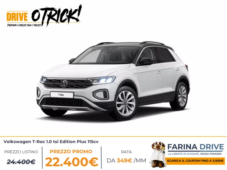 KM0 - Volkswagen T-Roc 1.0 tsi Edition Plus 115cv