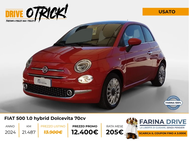 USATO - 500 1.0 hybrid Dolcevita 70cv