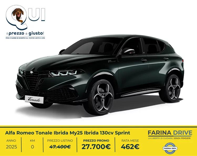 KM0 - Alfa Romeo Tonale Ibrida My25 Ibrida 130cv Sprint