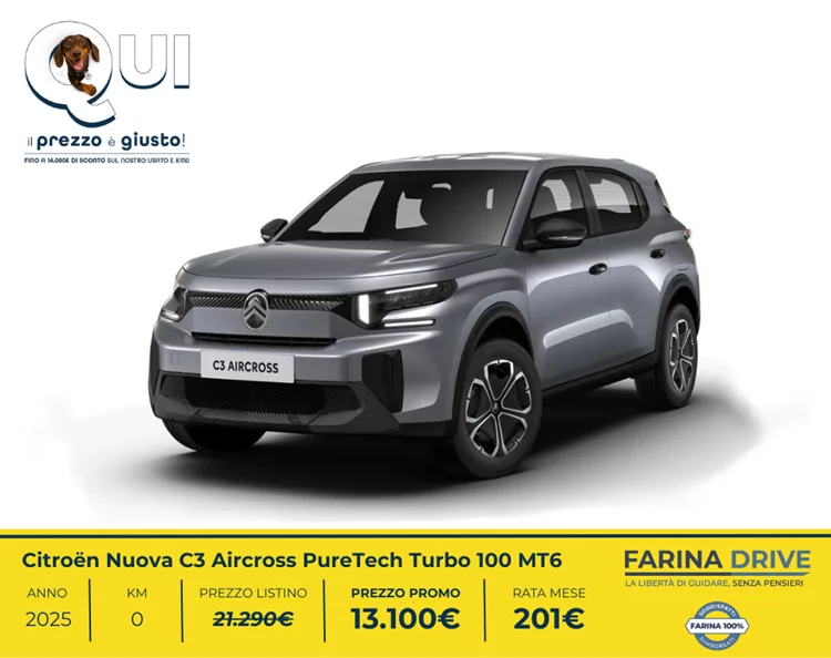 KM0 -  Nuova C3 Aircross PureTech Turbo 100 MT6 YOU