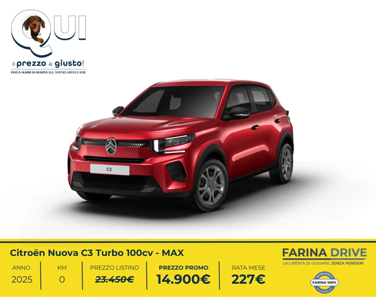 KM0 -  Nuova C3 Turbo 100cv MAX