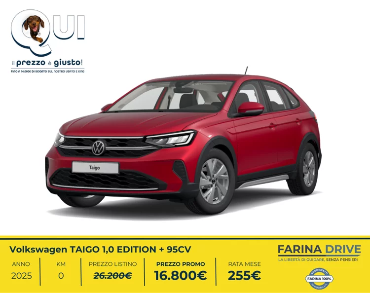 KM0 - VOLKSWAGEN TAIGO 1,0 EDITION + 95CV