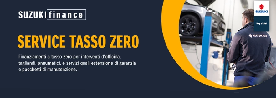 Service tasso zero Suzuki per riparazioni, tagliandi, pneumatici
