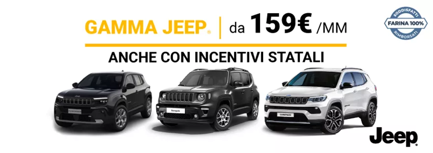 Gamma Jeep tua da 159 € /mese 
